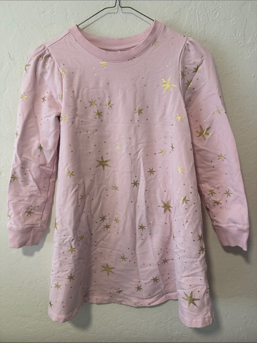 Hannah Andersson Foil Printed French Terry Dress - 8